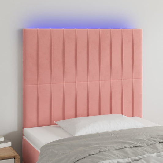 Hoofdbord LED 90x5x118/128 cm fluweel roze Hoofdborden en voetborden | Creëer jouw Trendy Thuis | Gratis bezorgd & Retour | Trendy.nl