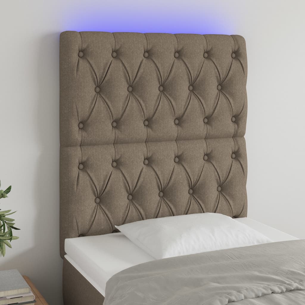 Hoofdbord LED 80x7x118/128 cm stof taupe Hoofdborden en voetborden | Creëer jouw Trendy Thuis | Gratis bezorgd & Retour | Trendy.nl