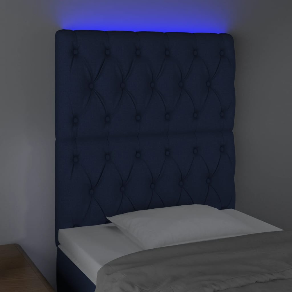 Hoofdbord LED 80x7x118/128 cm stof blauw Hoofdborden en voetborden | Creëer jouw Trendy Thuis | Gratis bezorgd & Retour | Trendy.nl