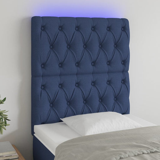 Hoofdbord LED 80x7x118/128 cm stof blauw Hoofdborden en voetborden | Creëer jouw Trendy Thuis | Gratis bezorgd & Retour | Trendy.nl