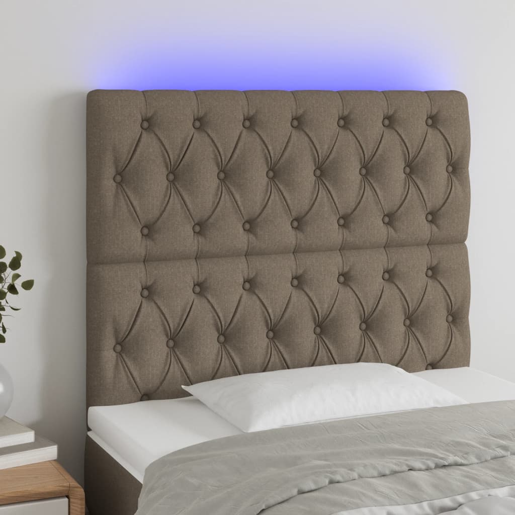 Hoofdbord LED 90x7x118/128 cm stof taupe Hoofdborden en voetborden | Creëer jouw Trendy Thuis | Gratis bezorgd & Retour | Trendy.nl