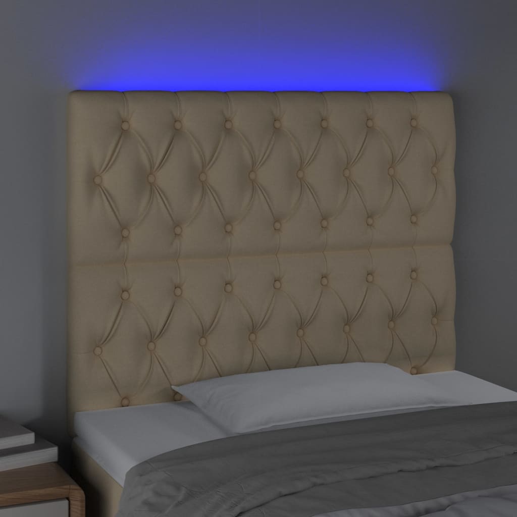 Hoofdbord LED 90x7x118/128 cm stof crèmekleurig Hoofdborden en voetborden | Creëer jouw Trendy Thuis | Gratis bezorgd & Retour | Trendy.nl