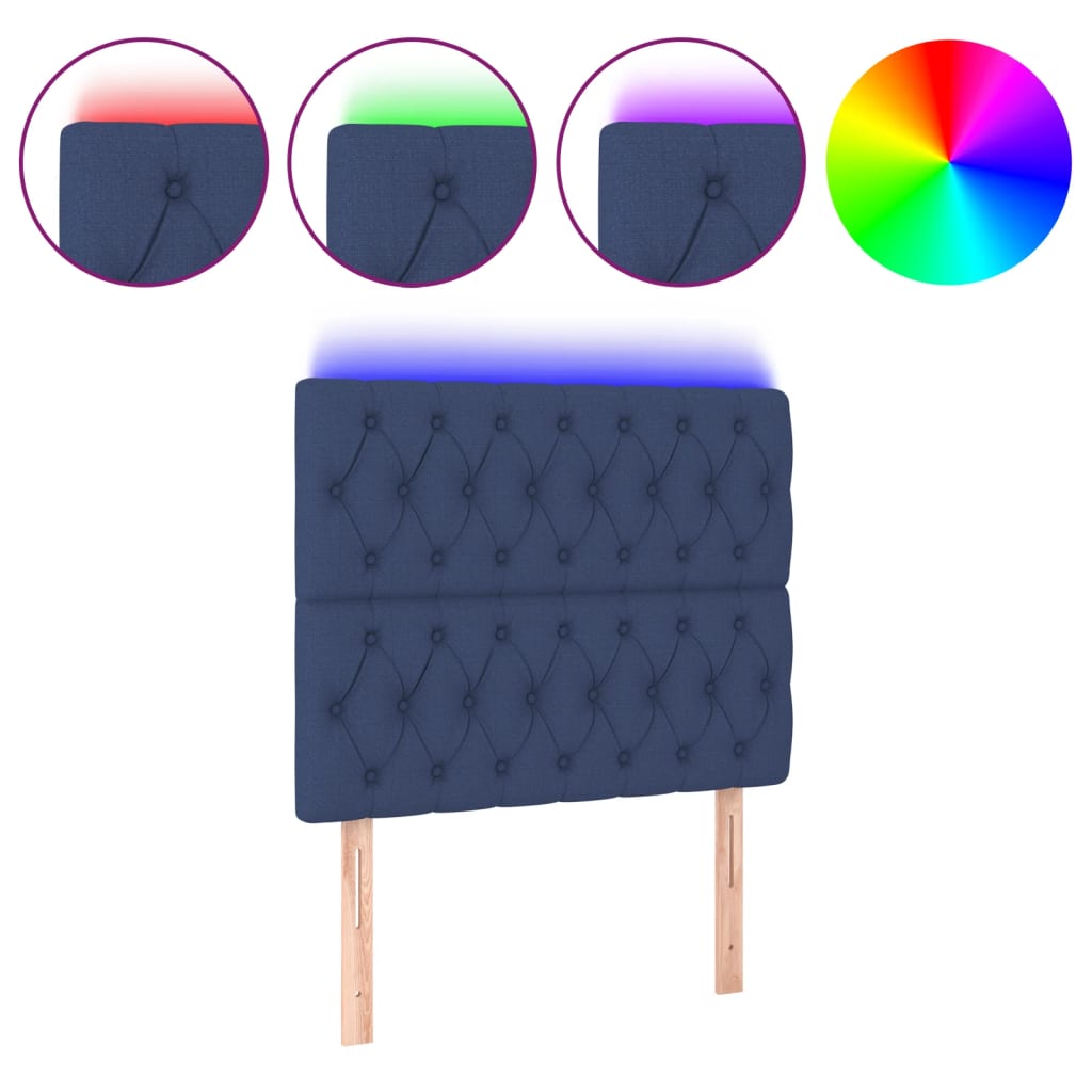 Hoofdbord LED 90x7x118/128 cm stof blauw Hoofdborden en voetborden | Creëer jouw Trendy Thuis | Gratis bezorgd & Retour | Trendy.nl