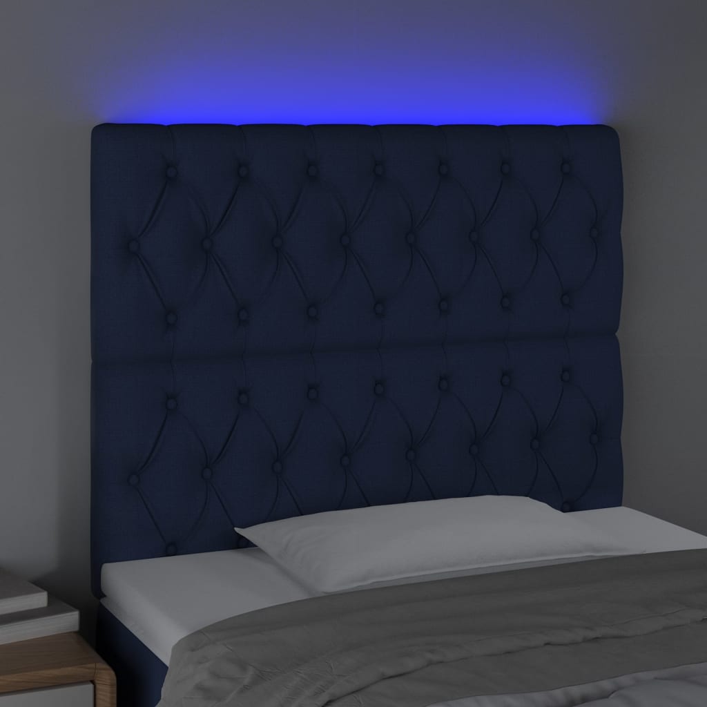 Hoofdbord LED 90x7x118/128 cm stof blauw Hoofdborden en voetborden | Creëer jouw Trendy Thuis | Gratis bezorgd & Retour | Trendy.nl