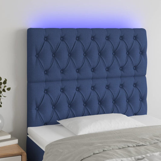 Hoofdbord LED 90x7x118/128 cm stof blauw Hoofdborden en voetborden | Creëer jouw Trendy Thuis | Gratis bezorgd & Retour | Trendy.nl