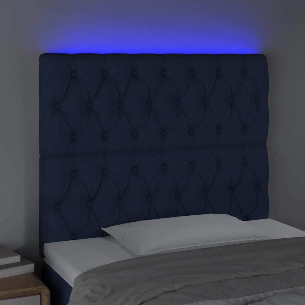 Hoofdbord LED 100x7x118/128 cm stof blauw Hoofdborden en voetborden | Creëer jouw Trendy Thuis | Gratis bezorgd & Retour | Trendy.nl