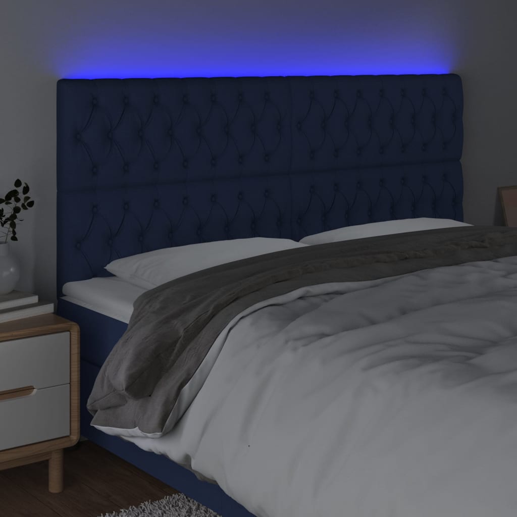 Hoofdbord LED 180x7x118/128 cm stof blauw Hoofdborden en voetborden | Creëer jouw Trendy Thuis | Gratis bezorgd & Retour | Trendy.nl