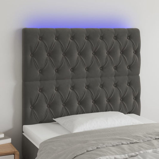 Hoofdbord LED 90x7x118/128 cm fluweel donkergrijs Hoofdborden en voetborden | Creëer jouw Trendy Thuis | Gratis bezorgd & Retour | Trendy.nl