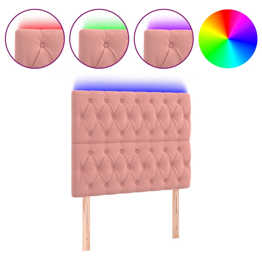 Hoofdbord LED 100x7x118/128 cm fluweel roze Hoofdborden en voetborden | Creëer jouw Trendy Thuis | Gratis bezorgd & Retour | Trendy.nl