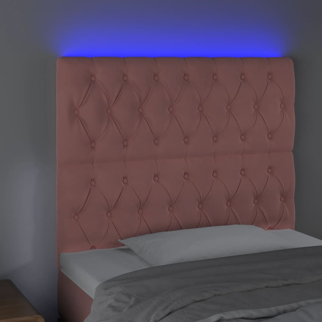 Hoofdbord LED 100x7x118/128 cm fluweel roze Hoofdborden en voetborden | Creëer jouw Trendy Thuis | Gratis bezorgd & Retour | Trendy.nl