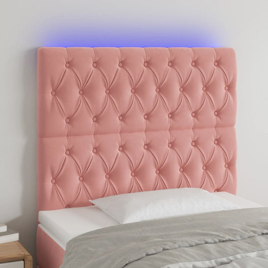 Hoofdbord LED 100x7x118/128 cm fluweel roze Hoofdborden en voetborden | Creëer jouw Trendy Thuis | Gratis bezorgd & Retour | Trendy.nl