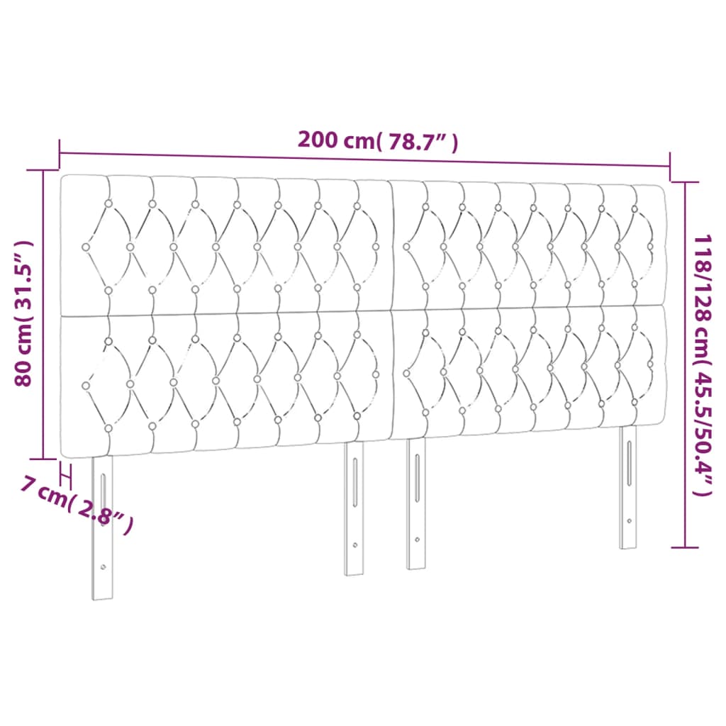 Hoofdbord LED 200x7x118/128 cm fluweel roze Hoofdborden en voetborden | Creëer jouw Trendy Thuis | Gratis bezorgd & Retour | Trendy.nl