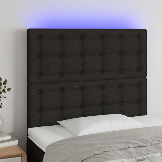 Hoofdbord LED 90x5x118/128 cm stof zwart Hoofdborden en voetborden | Creëer jouw Trendy Thuis | Gratis bezorgd & Retour | Trendy.nl