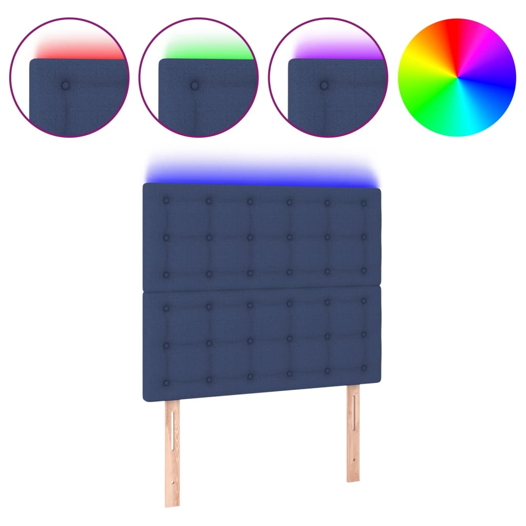 Hoofdbord LED 100x5x118/128 cm stof blauw Hoofdborden en voetborden | Creëer jouw Trendy Thuis | Gratis bezorgd & Retour | Trendy.nl