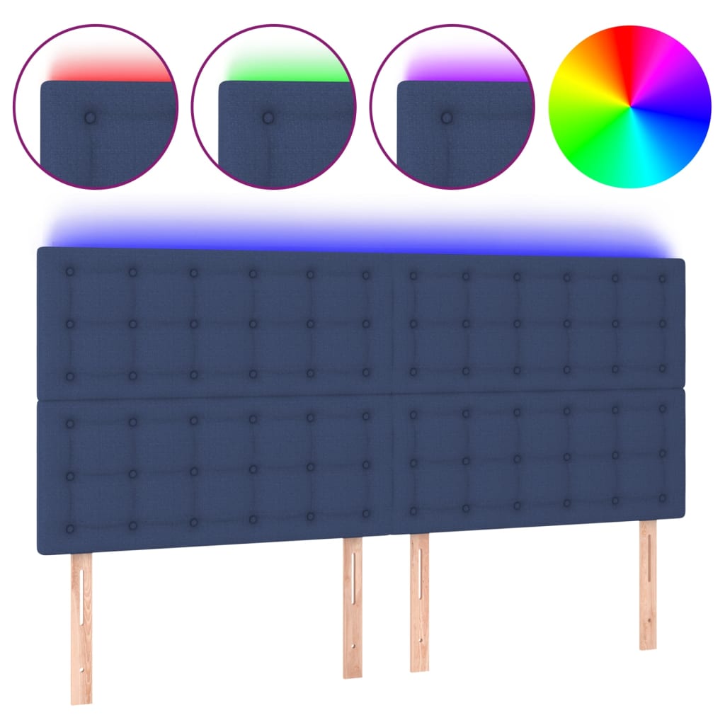 Hoofdbord LED 160x5x118/128 cm stof blauw Hoofdborden en voetborden | Creëer jouw Trendy Thuis | Gratis bezorgd & Retour | Trendy.nl