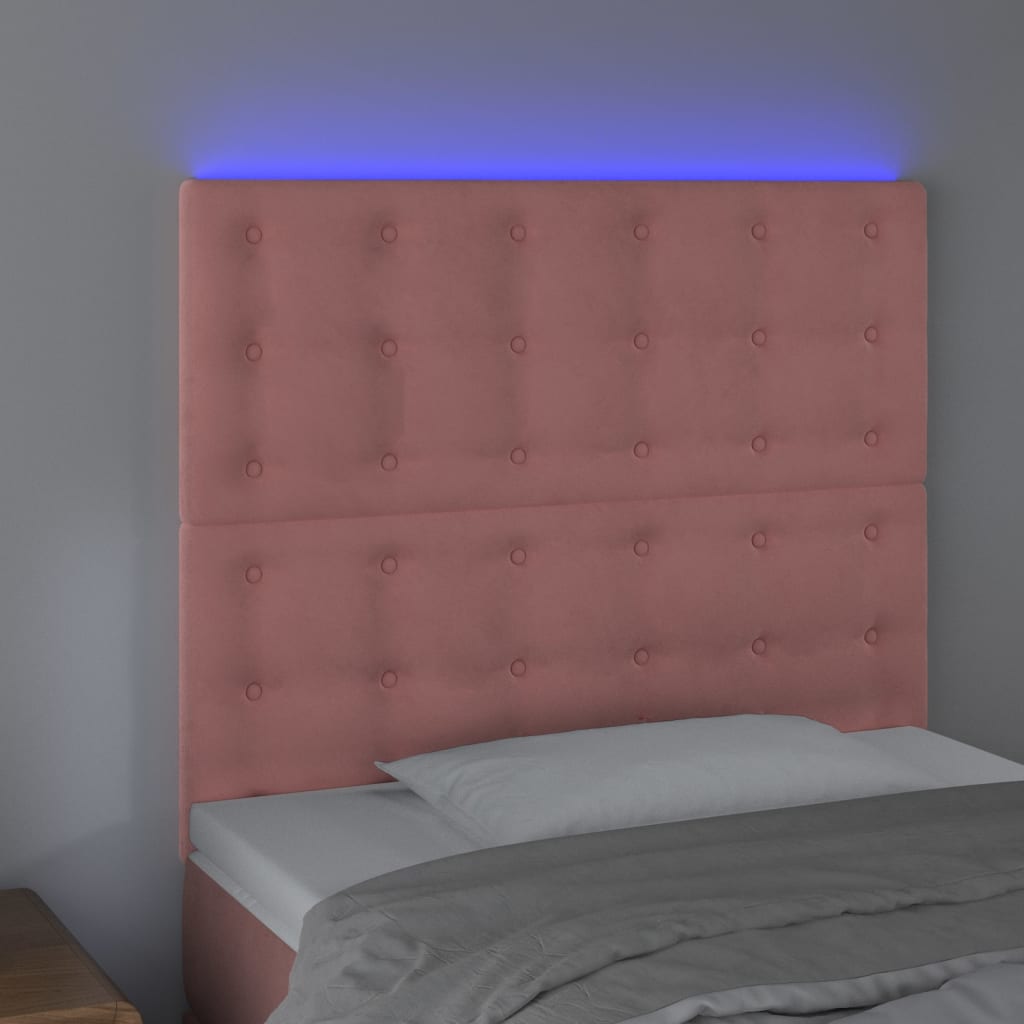 Hoofdbord LED 100x5x118/128 cm fluweel roze Hoofdborden en voetborden | Creëer jouw Trendy Thuis | Gratis bezorgd & Retour | Trendy.nl