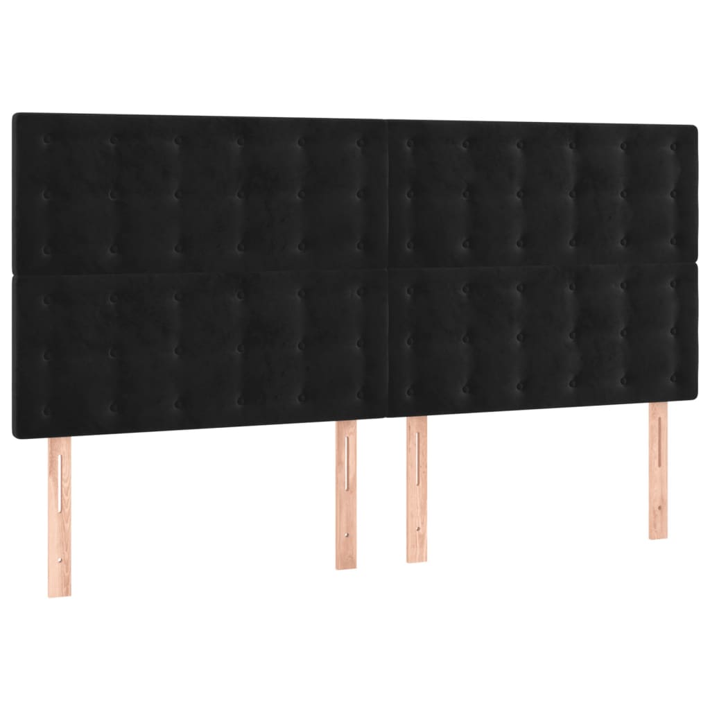 Hoofdbord LED 160x5x118/128 cm fluweel zwart Hoofdborden en voetborden | Creëer jouw Trendy Thuis | Gratis bezorgd & Retour | Trendy.nl