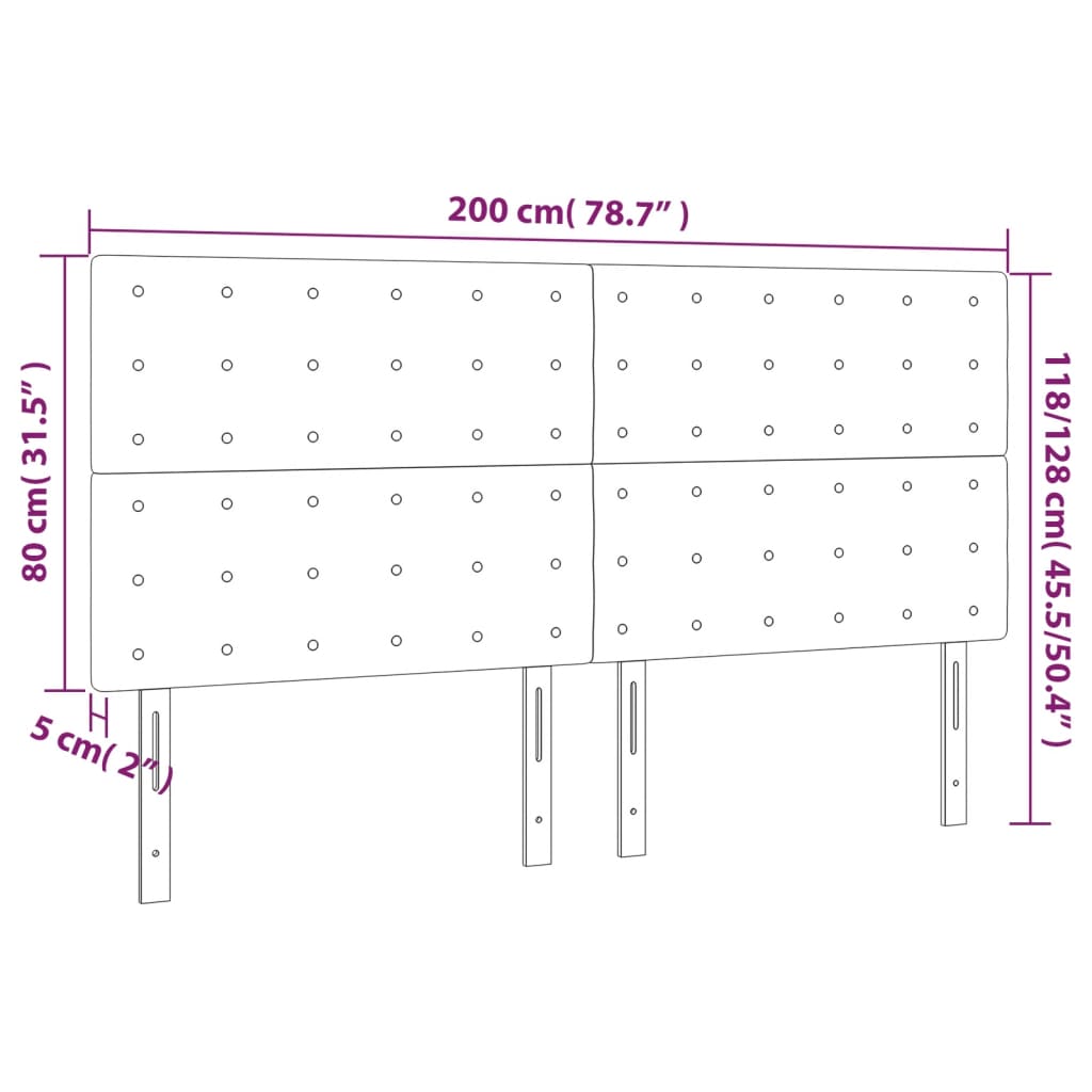 Hoofdbord LED 200x5x118/128 cm fluweel donkergrijs Hoofdborden en voetborden | Creëer jouw Trendy Thuis | Gratis bezorgd & Retour | Trendy.nl