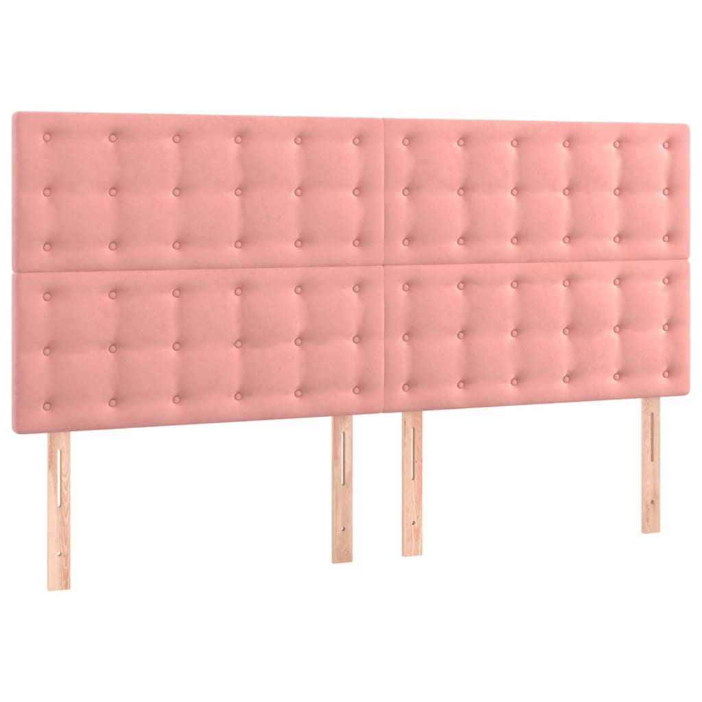 Hoofdbord LED 200x5x118/128 cm fluweel roze Hoofdborden en voetborden | Creëer jouw Trendy Thuis | Gratis bezorgd & Retour | Trendy.nl