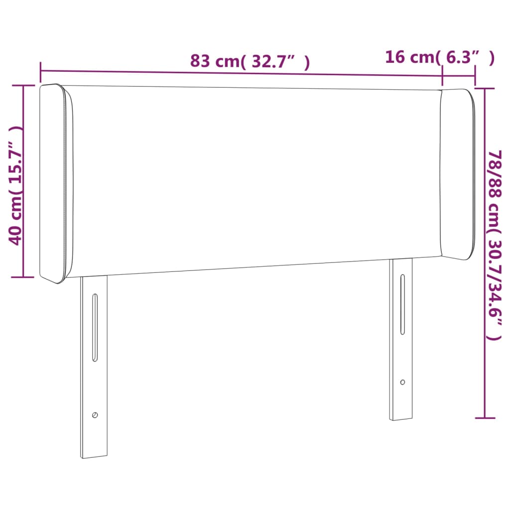 Hoofdbord LED 83x16x78/88 cm fluweel donkergrijs Hoofdborden en voetborden | Creëer jouw Trendy Thuis | Gratis bezorgd & Retour | Trendy.nl