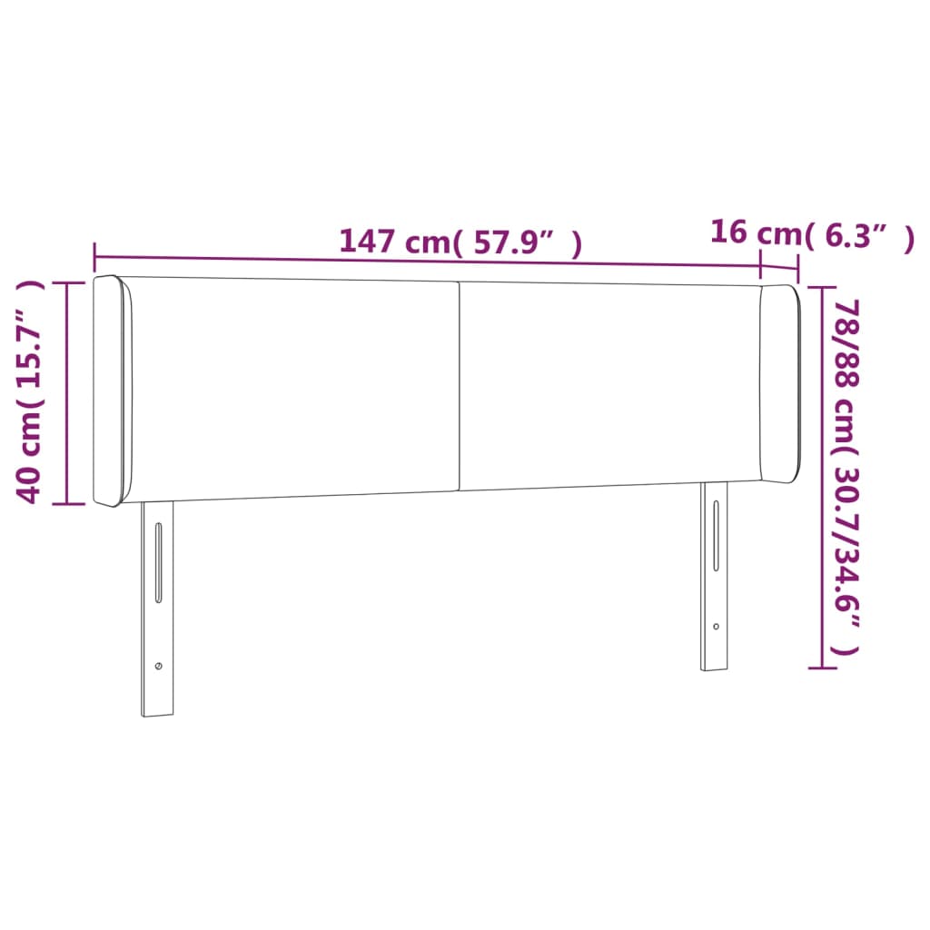 Hoofdbord LED 147x16x78/88 cm fluweel lichtgrijs Hoofdborden en voetborden | Creëer jouw Trendy Thuis | Gratis bezorgd & Retour | Trendy.nl