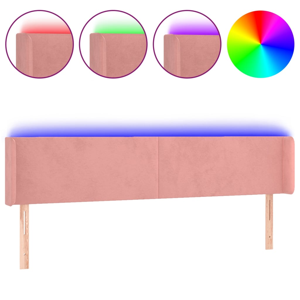 Hoofdbord LED 183x16x78/88 cm fluweel roze Hoofdborden en voetborden | Creëer jouw Trendy Thuis | Gratis bezorgd & Retour | Trendy.nl