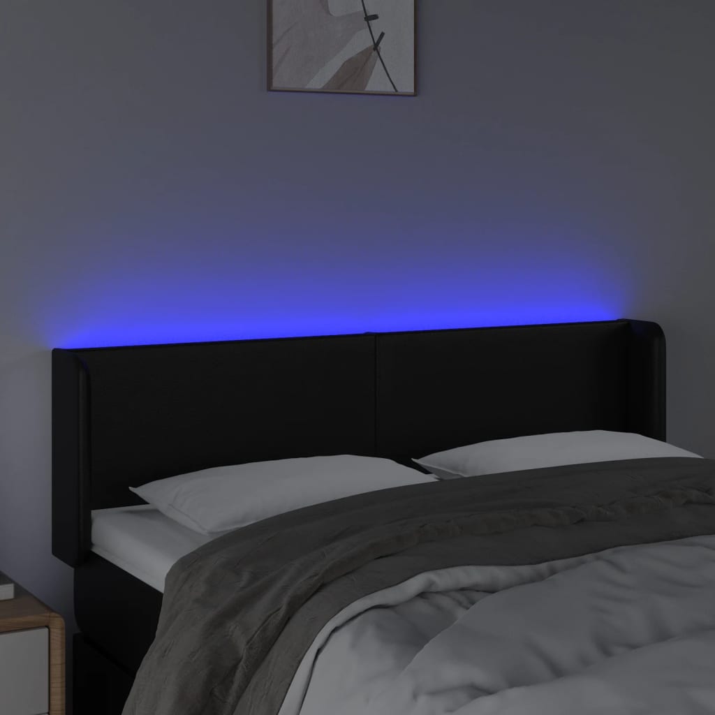 Hoofdbord LED 147x16x78/88 cm kunstleer zwart Hoofdborden en voetborden | Creëer jouw Trendy Thuis | Gratis bezorgd & Retour | Trendy.nl