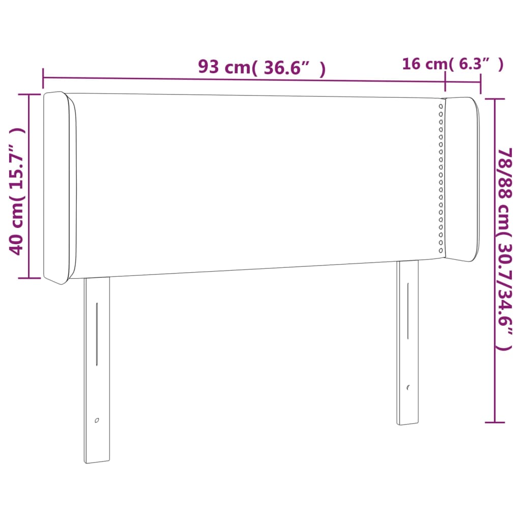 Hoofdbord LED 93x16x78/88 cm fluweel lichtgrijs Hoofdborden en voetborden | Creëer jouw Trendy Thuis | Gratis bezorgd & Retour | Trendy.nl