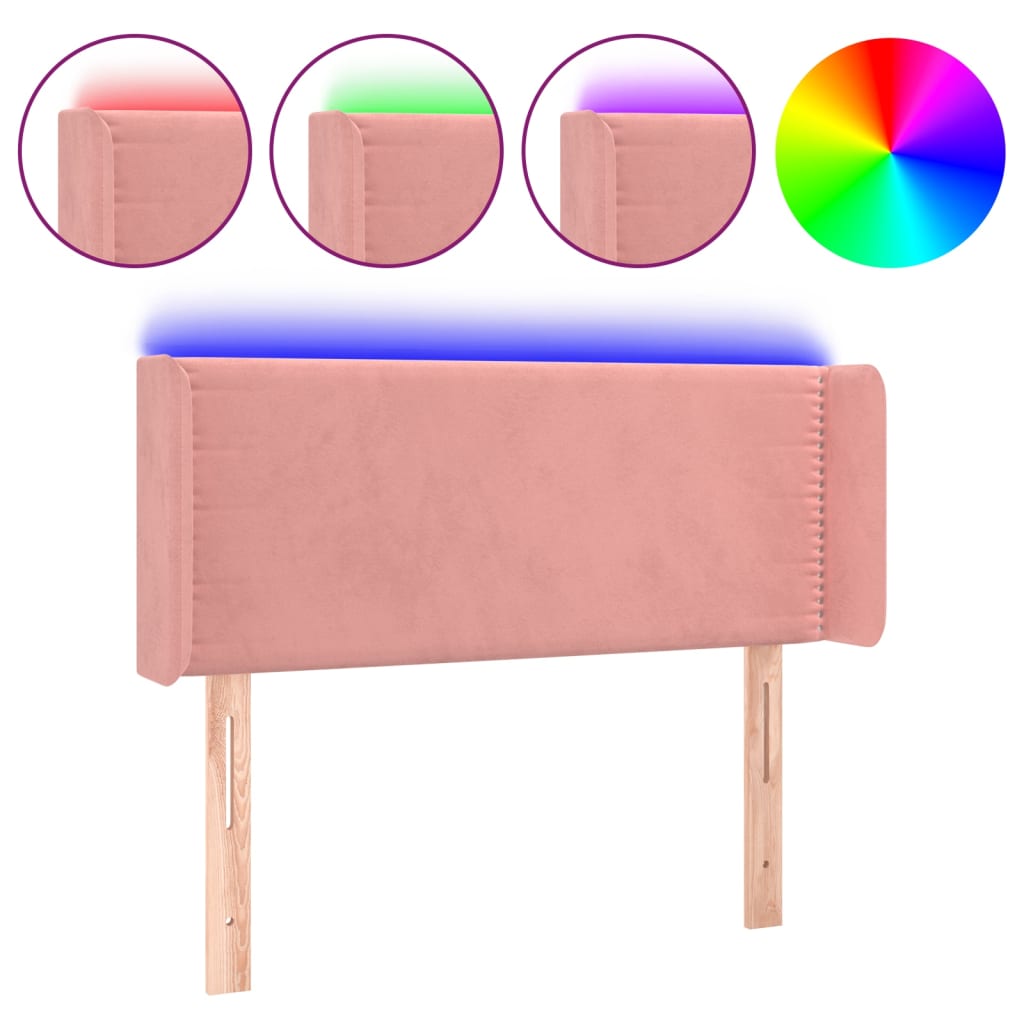 Hoofdbord LED 93x16x78/88 cm fluweel roze Hoofdborden en voetborden | Creëer jouw Trendy Thuis | Gratis bezorgd & Retour | Trendy.nl