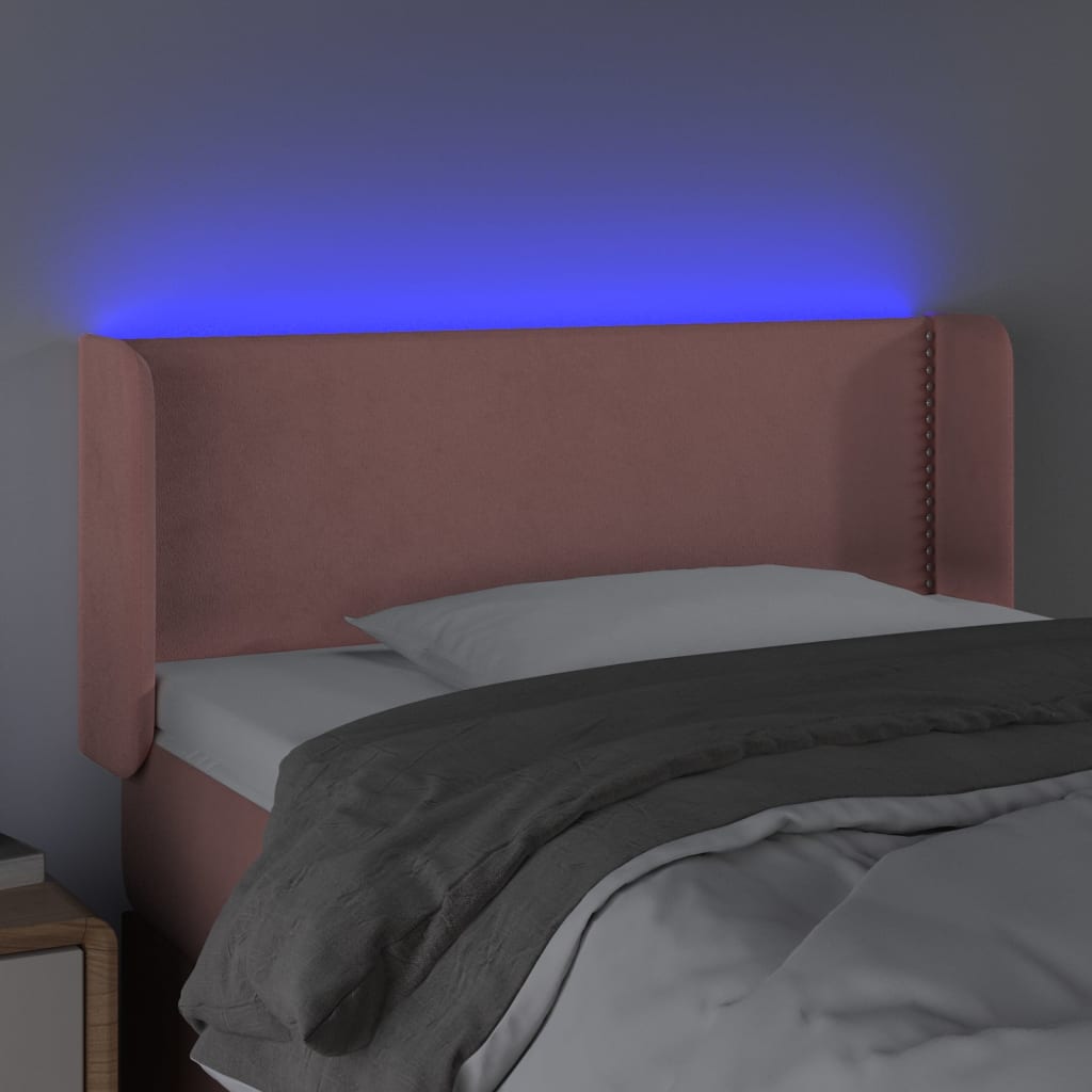 Hoofdbord LED 93x16x78/88 cm fluweel roze Hoofdborden en voetborden | Creëer jouw Trendy Thuis | Gratis bezorgd & Retour | Trendy.nl