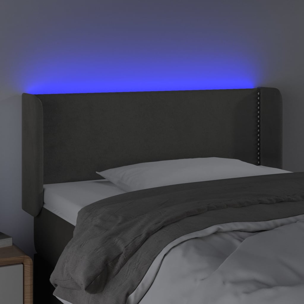 Hoofdbord LED 103x16x78/88 cm fluweel donkergrijs Hoofdborden en voetborden | Creëer jouw Trendy Thuis | Gratis bezorgd & Retour | Trendy.nl