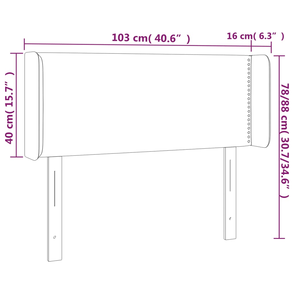 Hoofdbord LED 103x16x78/88 cm fluweel donkergrijs Hoofdborden en voetborden | Creëer jouw Trendy Thuis | Gratis bezorgd & Retour | Trendy.nl