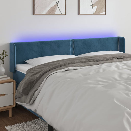 Hoofdbord LED 183x16x78/88 cm fluweel donkerblauw Hoofdborden en voetborden | Creëer jouw Trendy Thuis | Gratis bezorgd & Retour | Trendy.nl