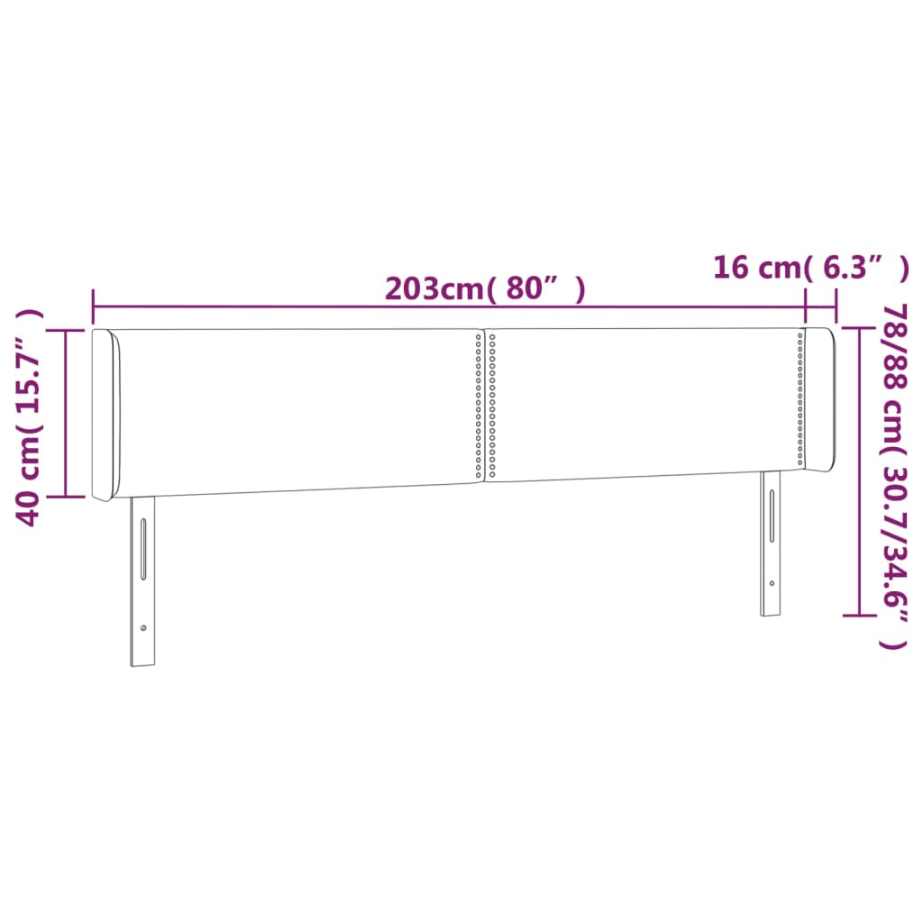 Hoofdbord LED 203x16x78/88 cm fluweel zwart Hoofdborden en voetborden | Creëer jouw Trendy Thuis | Gratis bezorgd & Retour | Trendy.nl