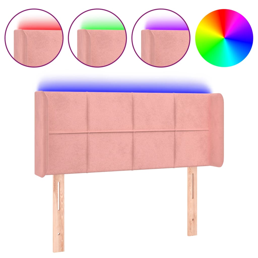 Hoofdbord LED 83x16x78/88 cm fluweel roze Hoofdborden en voetborden | Creëer jouw Trendy Thuis | Gratis bezorgd & Retour | Trendy.nl