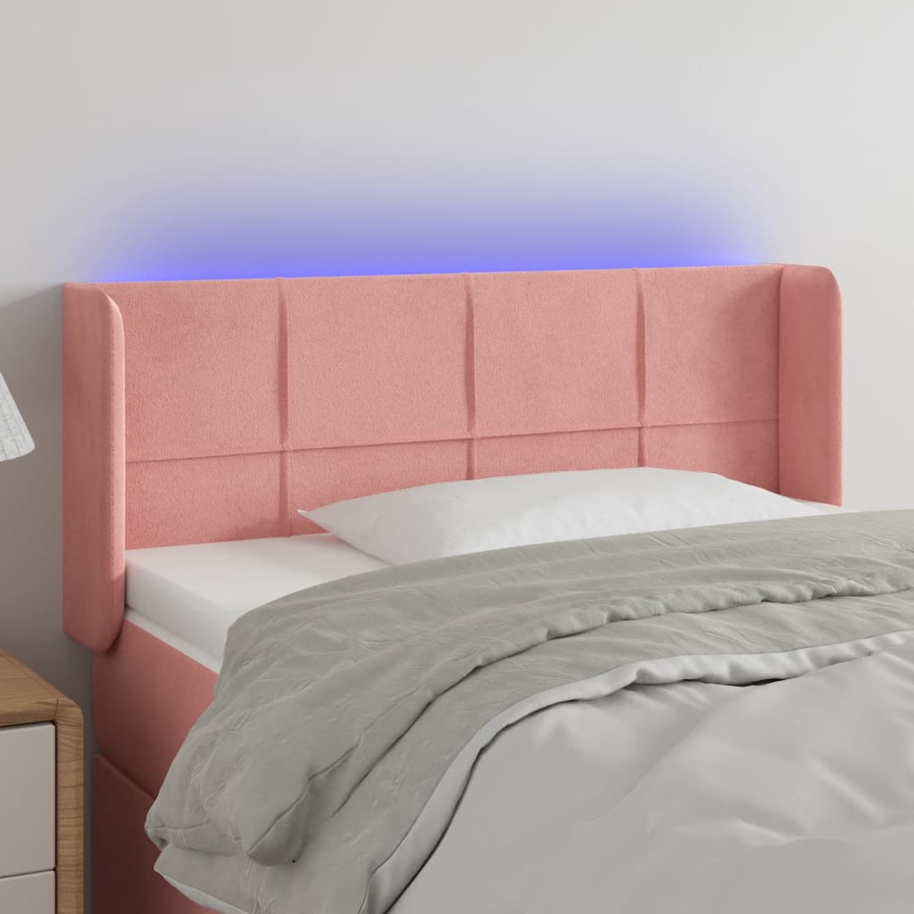 Hoofdbord LED 83x16x78/88 cm fluweel roze Hoofdborden en voetborden | Creëer jouw Trendy Thuis | Gratis bezorgd & Retour | Trendy.nl