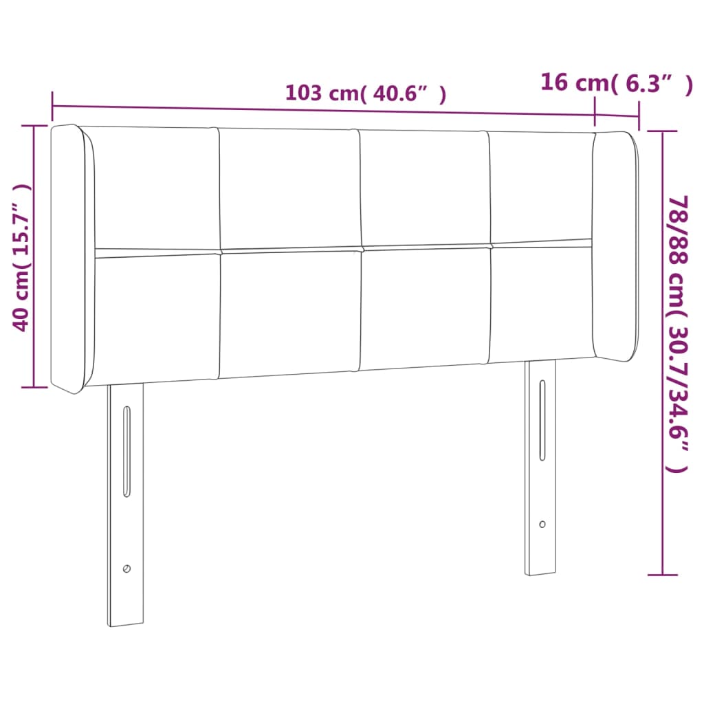 Hoofdbord LED 103x16x78/88 cm fluweel lichtgrijs Hoofdborden en voetborden | Creëer jouw Trendy Thuis | Gratis bezorgd & Retour | Trendy.nl