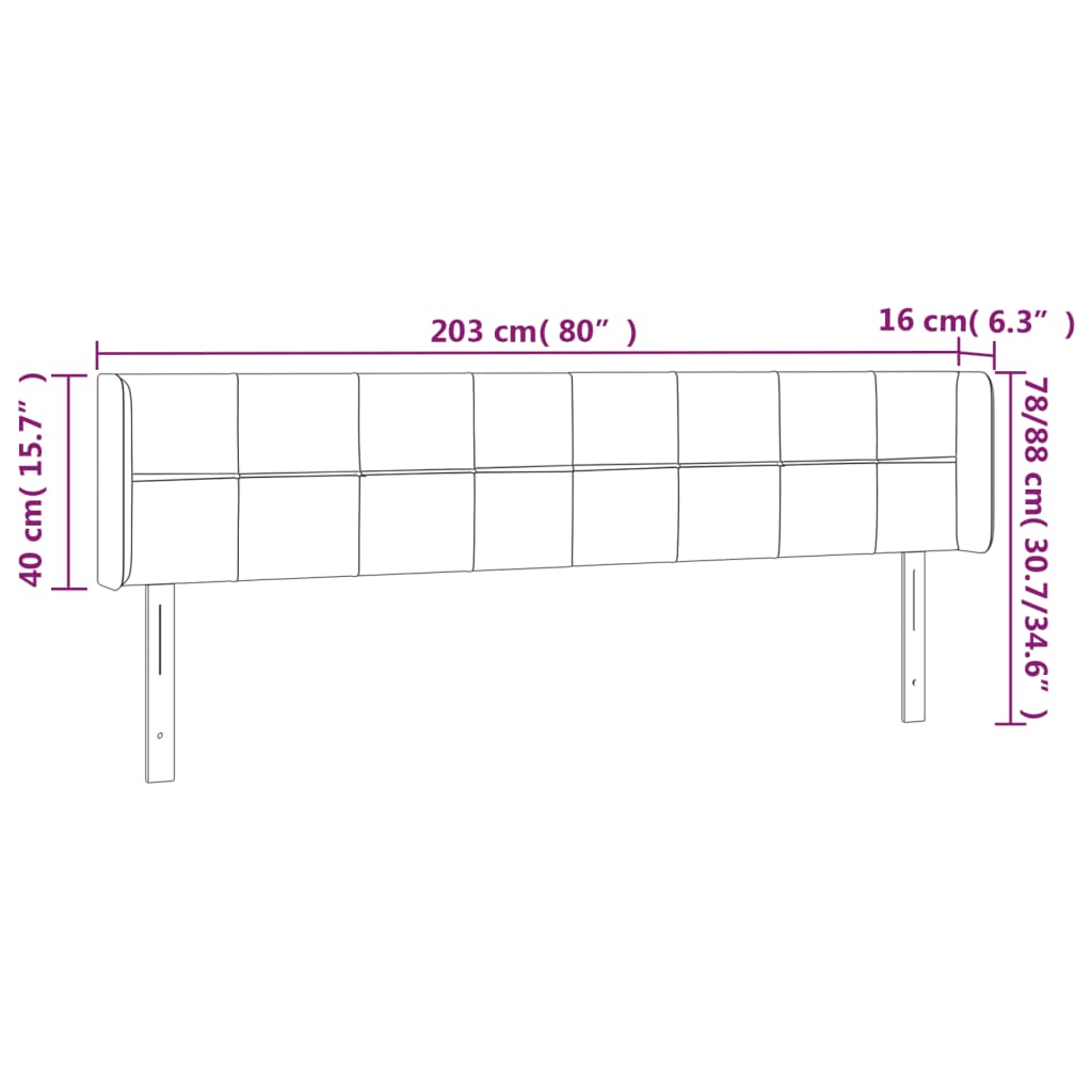 Hoofdbord LED 203x16x78/88 cm fluweel lichtgrijs Hoofdborden en voetborden | Creëer jouw Trendy Thuis | Gratis bezorgd & Retour | Trendy.nl