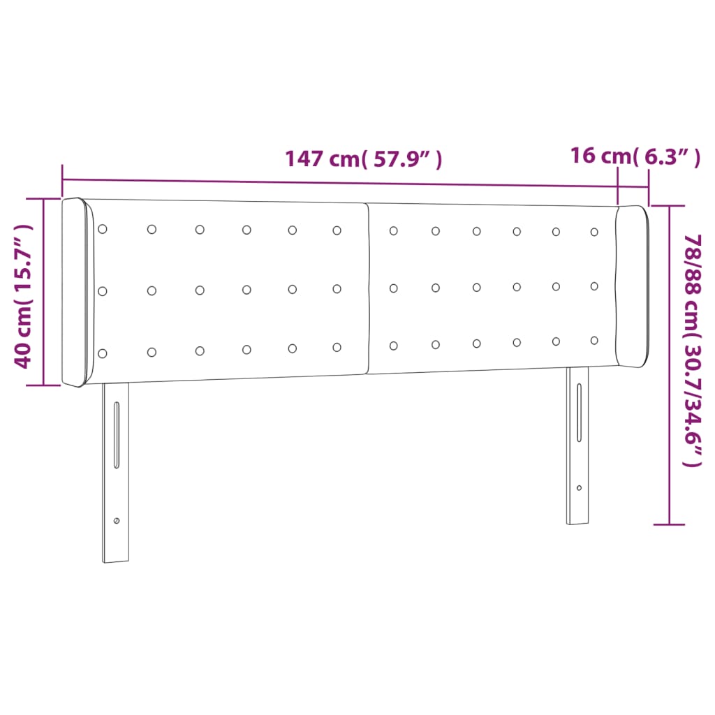 Hoofdbord LED 147x16x78/88 cm kunstleer zwart Hoofdborden en voetborden | Creëer jouw Trendy Thuis | Gratis bezorgd & Retour | Trendy.nl