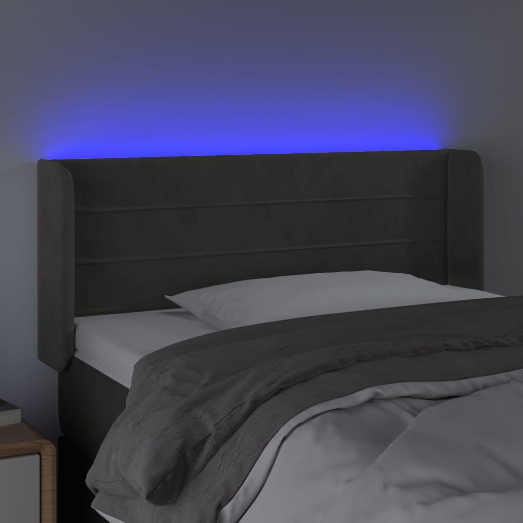 Hoofdbord LED 83x16x78/88 cm fluweel donkergrijs Hoofdborden en voetborden | Creëer jouw Trendy Thuis | Gratis bezorgd & Retour | Trendy.nl