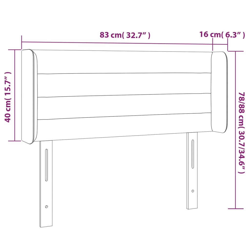 Hoofdbord LED 83x16x78/88 cm fluweel donkergrijs Hoofdborden en voetborden | Creëer jouw Trendy Thuis | Gratis bezorgd & Retour | Trendy.nl