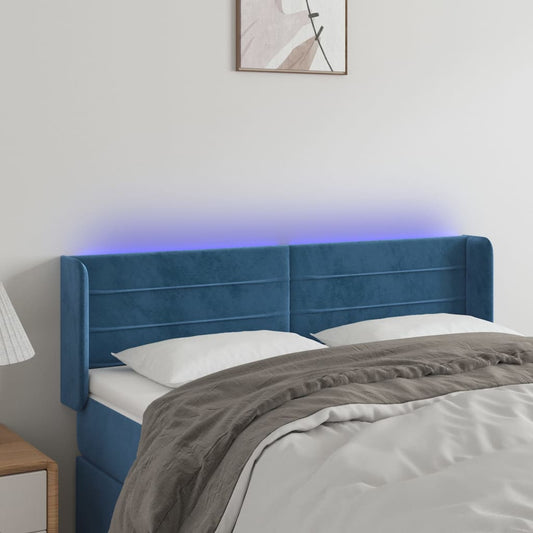 Hoofdbord LED 147x16x78/88 cm fluweel donkerblauw Hoofdborden en voetborden | Creëer jouw Trendy Thuis | Gratis bezorgd & Retour | Trendy.nl