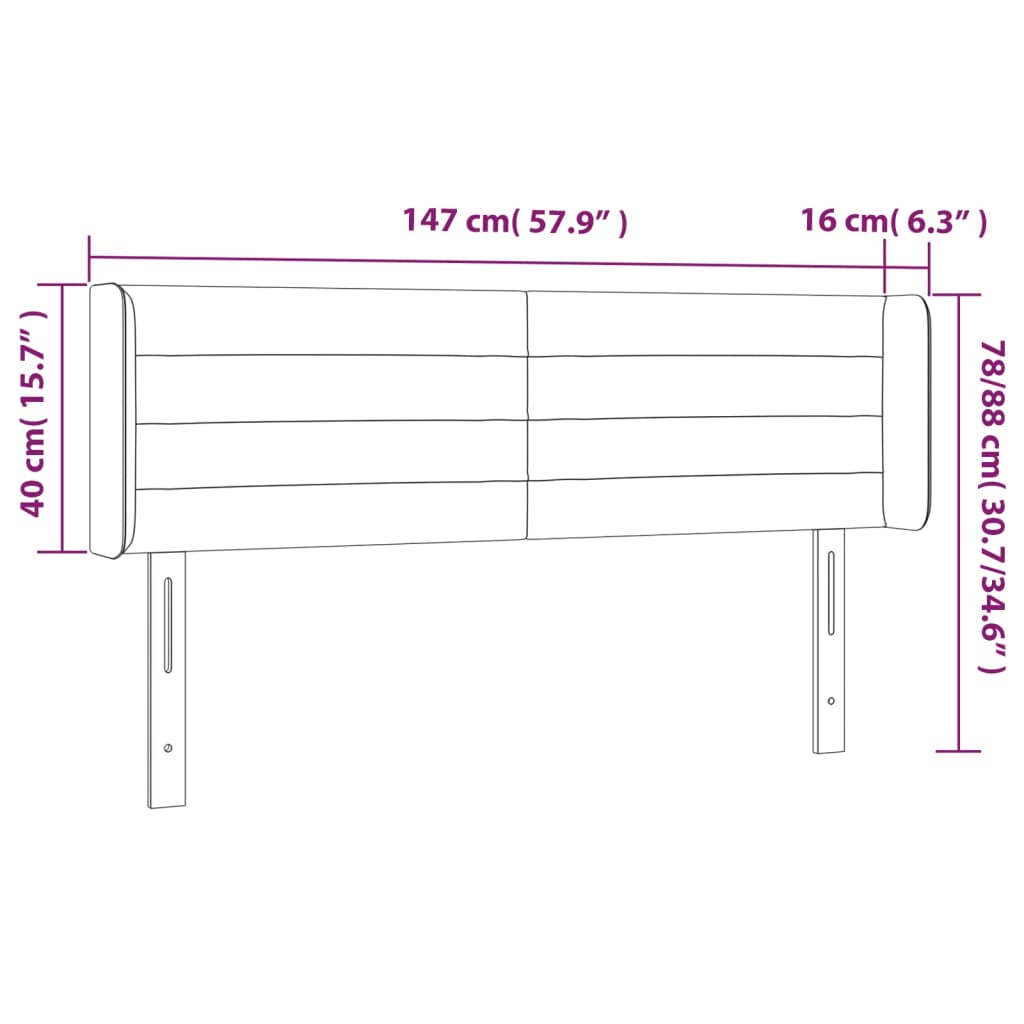 Hoofdbord LED 147x16x78/88 cm fluweel roze Hoofdborden en voetborden | Creëer jouw Trendy Thuis | Gratis bezorgd & Retour | Trendy.nl