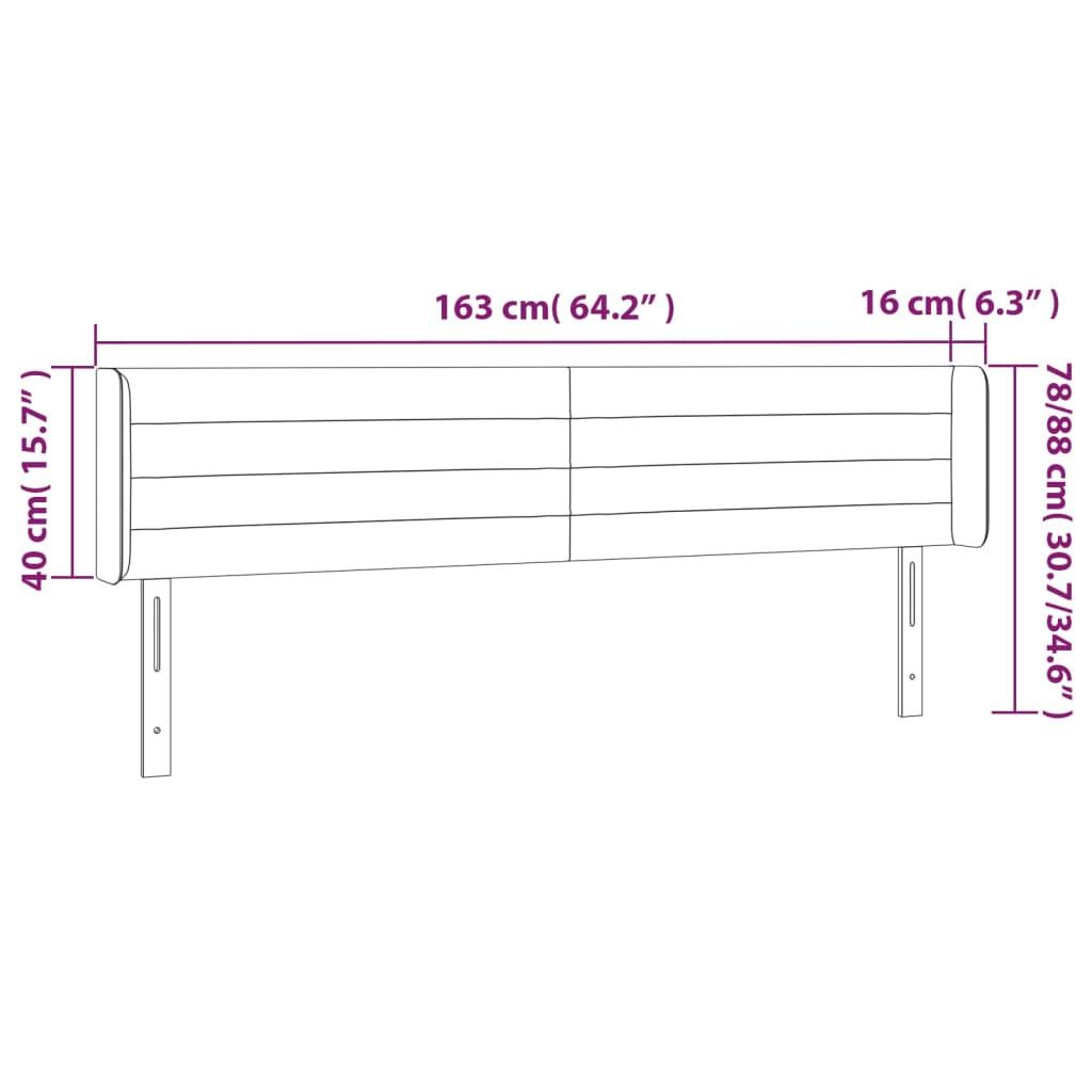 Hoofdbord LED 163x16x78/88 cm fluweel lichtgrijs Hoofdborden en voetborden | Creëer jouw Trendy Thuis | Gratis bezorgd & Retour | Trendy.nl