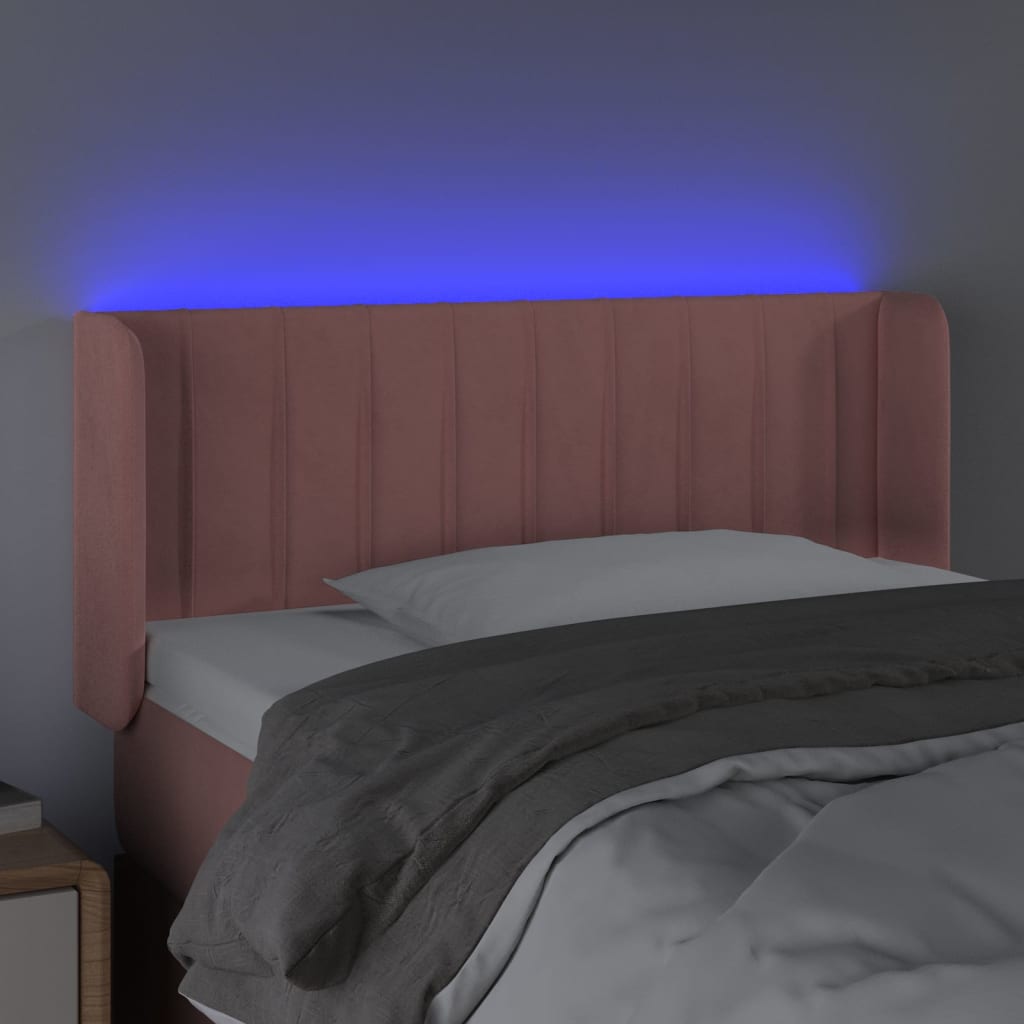 Hoofdbord LED 83x16x78/88 cm fluweel roze Hoofdborden en voetborden | Creëer jouw Trendy Thuis | Gratis bezorgd & Retour | Trendy.nl