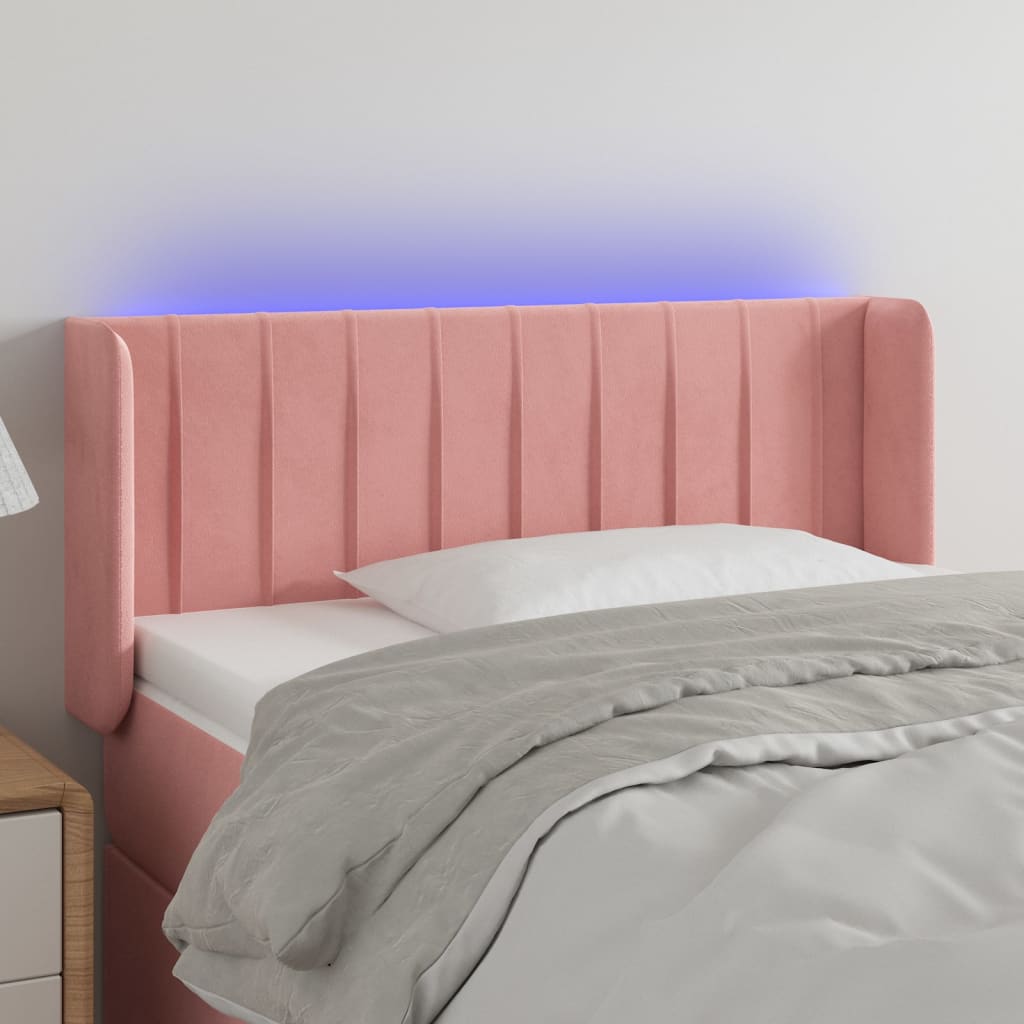 Hoofdbord LED 83x16x78/88 cm fluweel roze Hoofdborden en voetborden | Creëer jouw Trendy Thuis | Gratis bezorgd & Retour | Trendy.nl