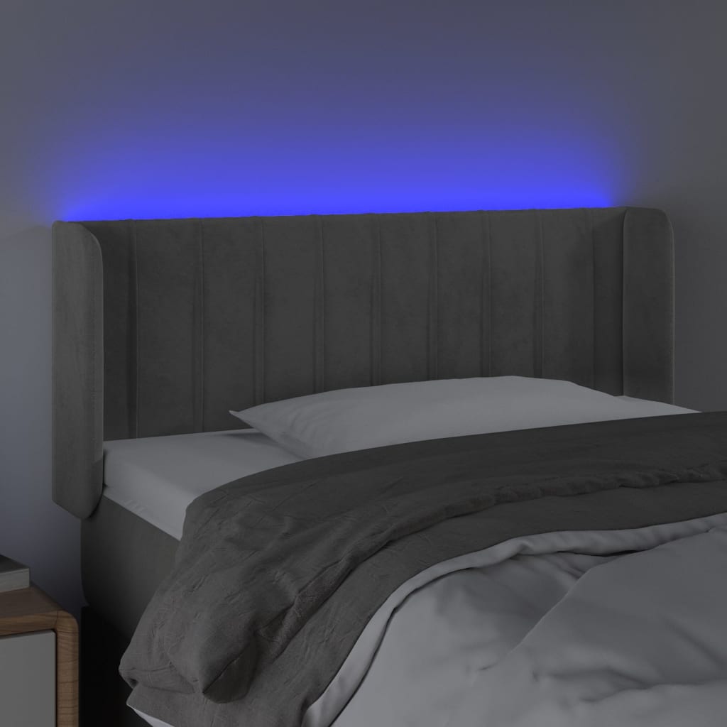 Hoofdbord LED 93x16x78/88 cm fluweel lichtgrijs Hoofdborden en voetborden | Creëer jouw Trendy Thuis | Gratis bezorgd & Retour | Trendy.nl