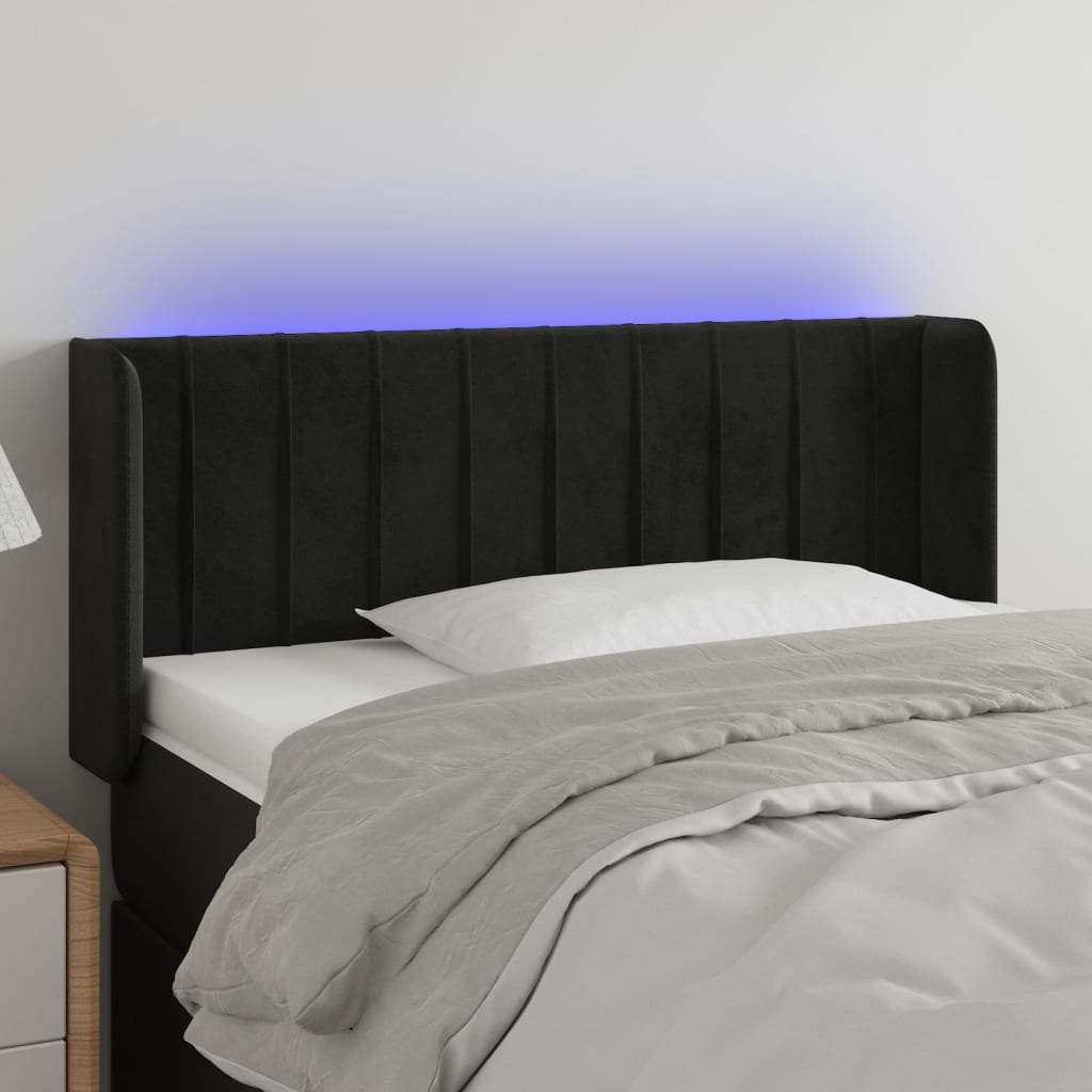 Hoofdbord LED 93x16x78/88 cm fluweel zwart Hoofdborden en voetborden | Creëer jouw Trendy Thuis | Gratis bezorgd & Retour | Trendy.nl