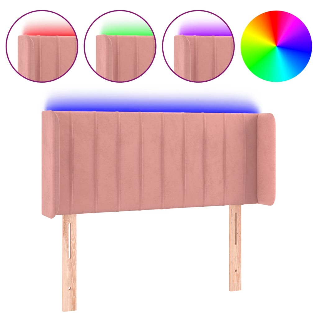 Hoofdbord LED 103x16x78/88 cm fluweel roze Hoofdborden en voetborden | Creëer jouw Trendy Thuis | Gratis bezorgd & Retour | Trendy.nl