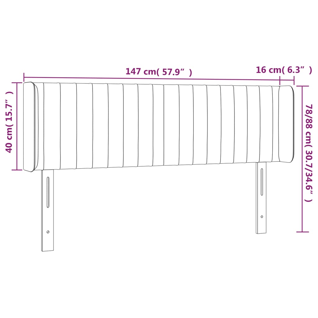 Hoofdbord LED 147x16x78/88 cm fluweel donkergrijs Hoofdborden en voetborden | Creëer jouw Trendy Thuis | Gratis bezorgd & Retour | Trendy.nl